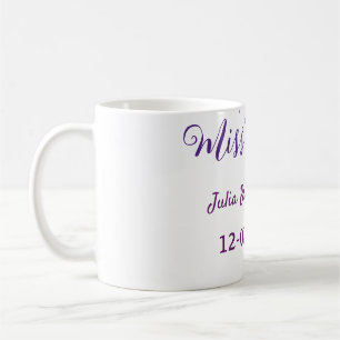 Miss to Mrs bow stars bridal shower stylish purple Coffee Mug