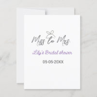 Miss to Mrs bridal shower add name date year bow