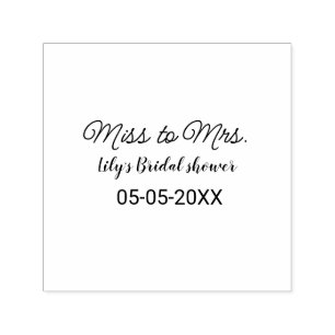 Miss to Mrs bridal shower add name date year simpl Self-inking Stamp