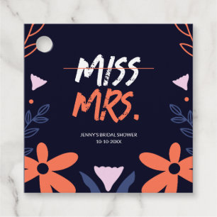 Miss To Mrs. Bridal Shower Favour Tags