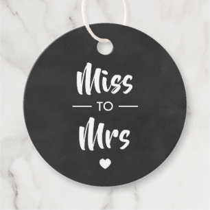 Miss to Mrs Bridal Shower Gift Tag, Chalkboard Favour Tags