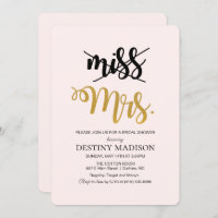 Miss to Mrs. Bridal Shower Invitation