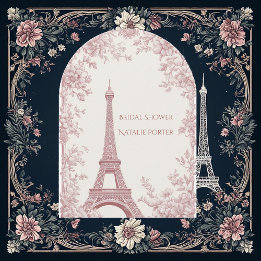 Miss to Mrs Bridal Shower Paris Shabby Chic Arch Invitation
