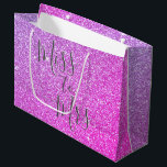 Miss to Mrs Bridal Shower Party Rainbow Sparkle Large Gift Bag<br><div class="desc">From Miss to Mrs Bridal Shower or Bachelorette Party Pink and Purple Ombre Sparkle and Faux Glitter Cute Gift Bag. The From Miss to Mrs. Bachelorette Party Gift Bag uses the popular Pink and Purple background and grey typography.</div>