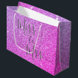 Miss to Mrs Bridal Shower Party Rainbow Sparkle Large Gift Bag<br><div class="desc">From Miss to Mrs Bridal Shower or Bachelorette Party Pink and Purple Ombre Sparkle and Faux Glitter Cute Gift Bag. The From Miss to Mrs. Bachelorette Party Gift Bag uses the popular Pink and Purple background and grey typography.</div>