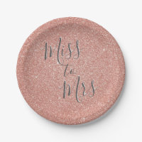 Miss to Mrs Bridal Shower Party Rose Gold Glitter