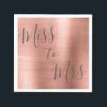 Miss to Mrs Bridal Shower Party Rose Gold - Pink Napkin<br><div class="desc">From Miss to Mrs Bridal Shower Party Pink  Rose Gold Foil Modern and Elegant Napkins. The From Miss to Mrs. Bachelorette Party Napkins uses the popular rose gold background and grey hand lettered typography. Please contact the designer if you would like customised matching items.</div>