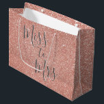 Miss to Mrs Bridal Shower Party Rose Gold Sparkle Large Gift Bag<br><div class="desc">From Miss to Mrs Bridal Shower or Bachelorette Party Pink Rose Gold Sparkle and Faux Glitter Cute Gift Bag. The From Miss to Mrs. Bachelorette Party Gift Box uses the popular rose gold background and grey typography.</div>