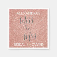 Miss to Mrs Bridal Shower Party Rose Gold Sparkle