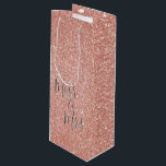 Miss to Mrs Bridal Shower Party Rose Gold Sparkle Wine Gift Bag<br><div class="desc">From Miss to Mrs Bridal Shower or Bachelorette Party Pink Rose Gold Sparkle and Faux Glitter Cute Gift Wine Bag. The From Miss to Mrs. Bachelorette Party Gift Box uses the popular rose gold background and grey typography.</div>
