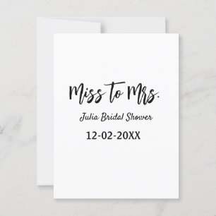 Miss to Mrs bridal shower stylish simple add name Postcard