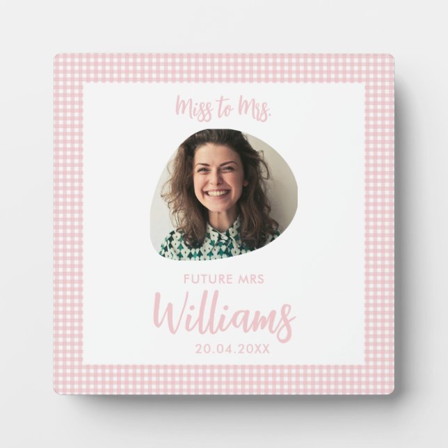 Miss to Mrs Bride Future Mrs Boho Bridal Shower Plaque (Front)