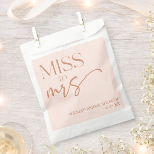 Miss To Mrs Brown Tan Boho Bohemian Bridal Shower Favour Bags