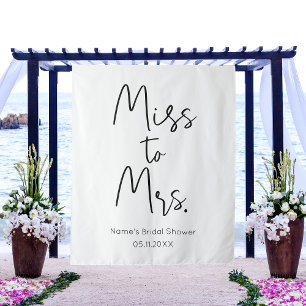 Miss to Mrs. – Custom Bridal Shower Photo Backdrop Tapestry