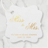 Miss To Mrs Elegant Gold Foil Bridal Shower