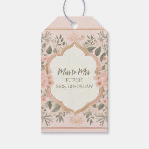Miss to Mrs Floral Personalised Gift Tags