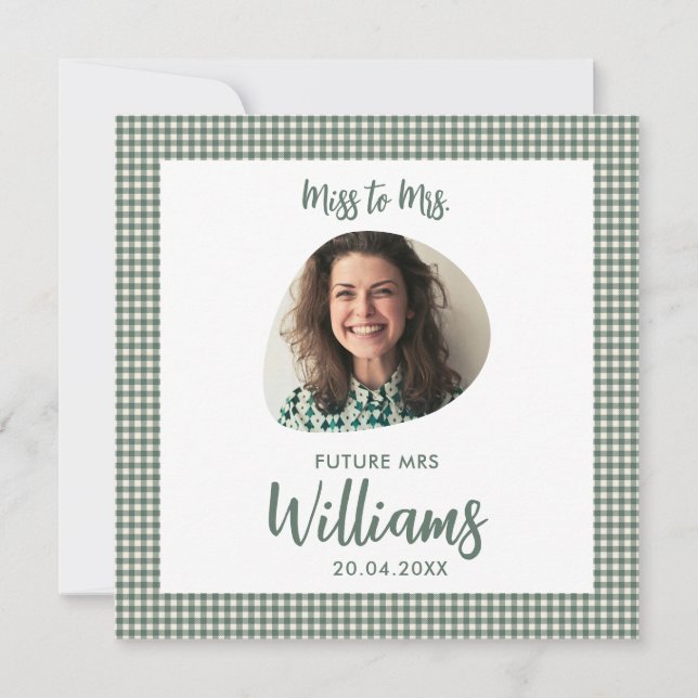 Miss to Mrs Future Mrs Modern Boho Flat Card (Front)