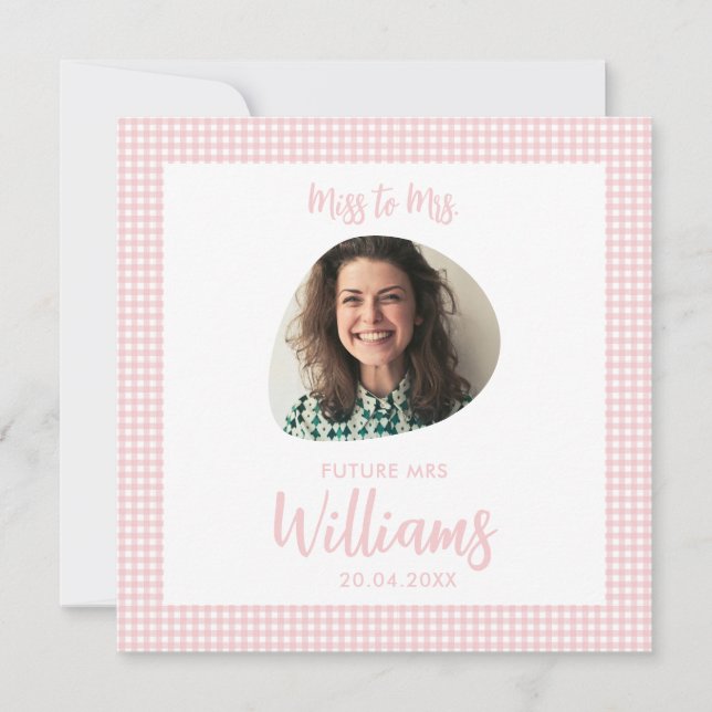 Miss to Mrs Future Mrs Modern Boho Flat Card (Front)