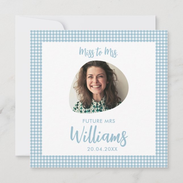 Miss to Mrs Future Mrs Modern Boho Flat Card (Front)