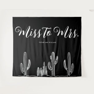 Miss to Mrs Modern Boho Cactus Bachelorette Tapestry