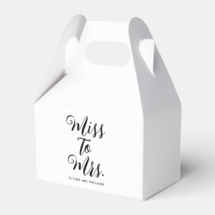 Miss to Mrs Modern Bridal Shower Bachelorette Favour Box