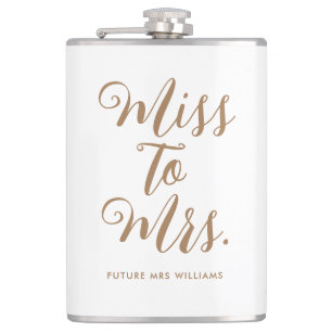 Miss to Mrs Modern Bridal Shower  Hip Flask