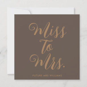 Miss to Mrs Modern Bridal Shower  Invitation