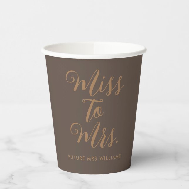 Miss to Mrs Modern Bridal Shower  Paper Cups (Left)
