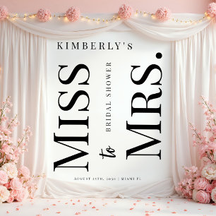 Miss to Mrs modern bridal shower photo backdrop Tapestry