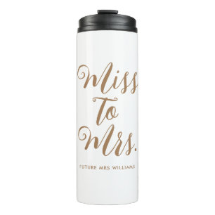 Miss to Mrs Modern Bridal Shower Thermal Tumbler