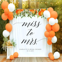 Miss To Mrs. Oranges Bridal Shower Backdrop