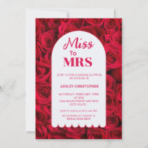 Miss to Mrs Red Roses Arch Bridal Shower