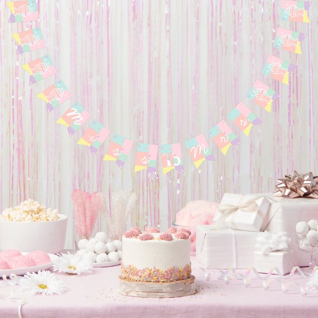 Miss to Mrs. Retro Ice Cream Bridal Shower  Bunting (Miss to Mrs. Retro Ice Cream Bridal Shower Bunting Flags)