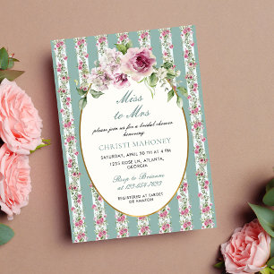 Miss to Mrs Romantic Garden Party Bridal Shower Invitation