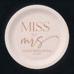 Miss To Mrs Tan Brown Boho Bohemian Bridal Shower Paper Plate<br><div class="desc">This is a Miss To Mrs Tan Brown Boho Bohemian Bridal Shower Paper Plates!</div>