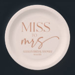 Miss To Mrs Tan Brown Boho Bohemian Bridal Shower Paper Plate<br><div class="desc">This is a Miss To Mrs Tan Brown Boho Bohemian Bridal Shower Paper Plates!</div>