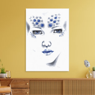 Miss Universe Beautiful Alien Lady Original Art Canvas Print