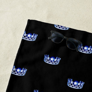 Miss USA Blue Crown Beach Towel