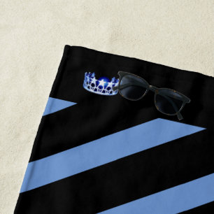 Miss USA Blue Stripe Crown Beach Towel