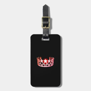Miss USA Coral Crown Luggage Tag-Vertical Tag