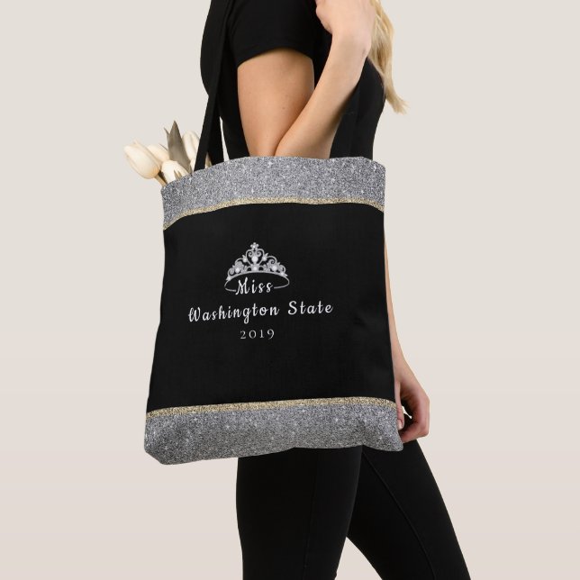 Miss USA Crown Custom Title Tote Bag (Close Up)