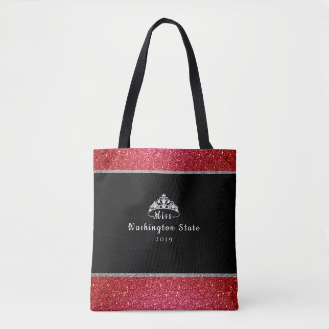 Miss USA Crown Custom Title Tote Bag (Front)