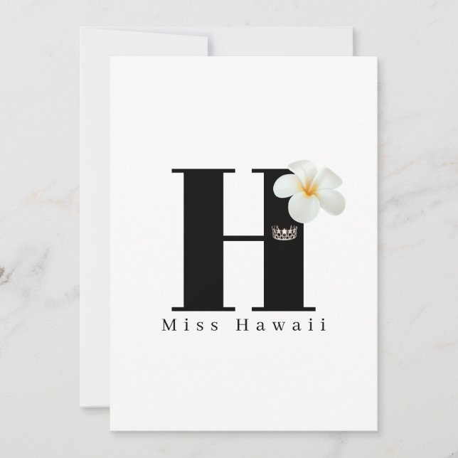 Miss USA Crown Flat Note Cards-Black Card (Front)