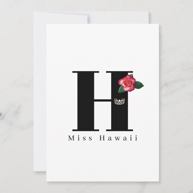 Miss USA Crown Flat Note Cards-Rose Card (Front)