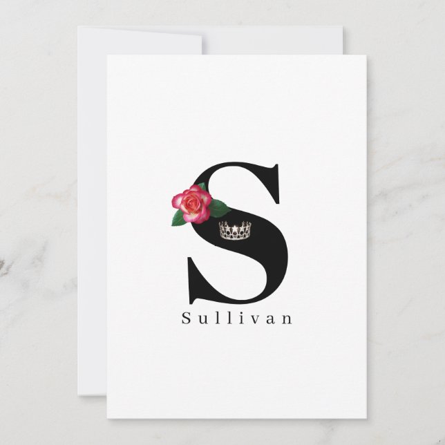 Miss USA Crown Flat Note Cards-Rose Card (Front)