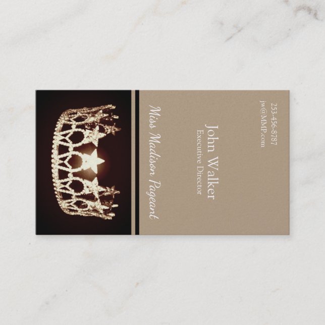 Miss USA Gold Crown Business Cards (Front)