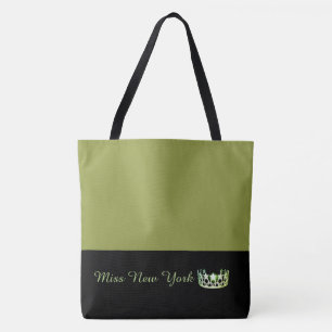 Miss USA Green Crown Tote Bag-LRGE Olive