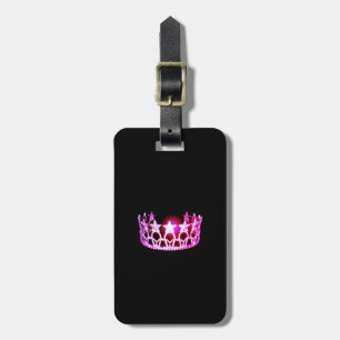 Miss USA Hot Pink Crown Luggage Tag-Vertical Luggage Tag
