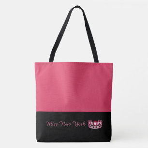 Miss USA Hot Pink Crown Tote Bag-Large Geranium