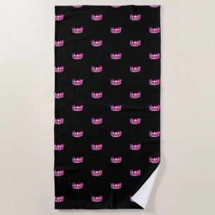 Miss USA Hot Pink Star Crown Beach Towel
